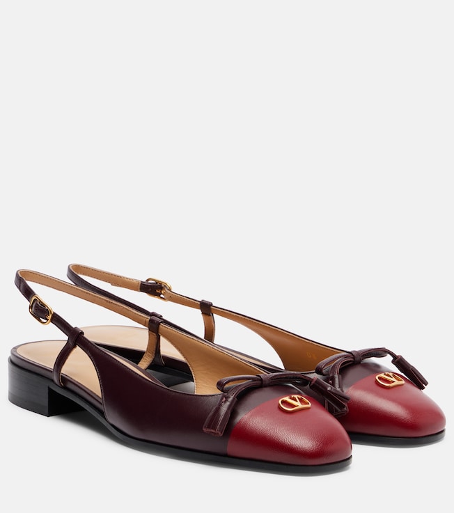 Valentino Garavani Valentino Garavani Valet Du Roi leather slingback ballet flats
