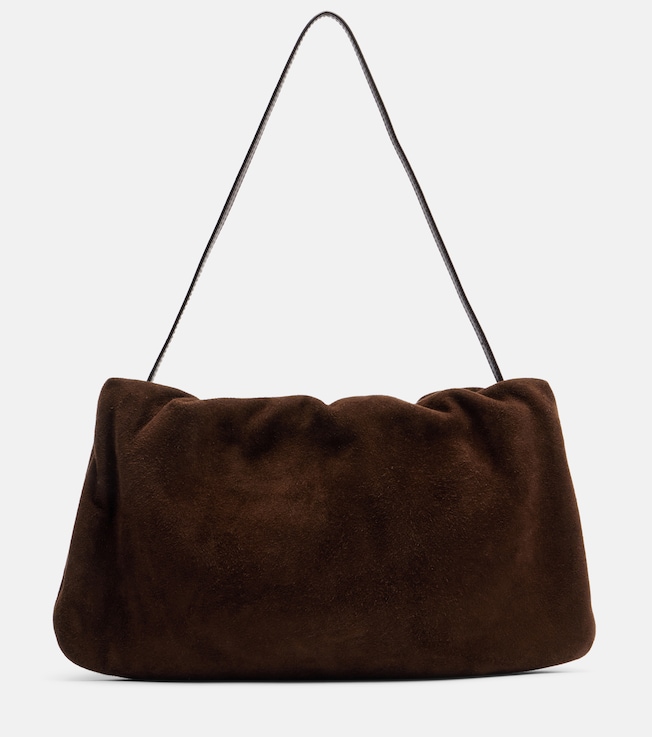 The Row Bourse Medium suede shoulder bag