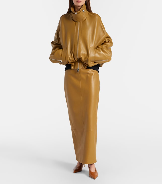 KHAITE Winton leather maxi skirt