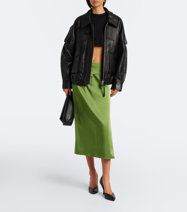 Sportmax Satin midi skirt