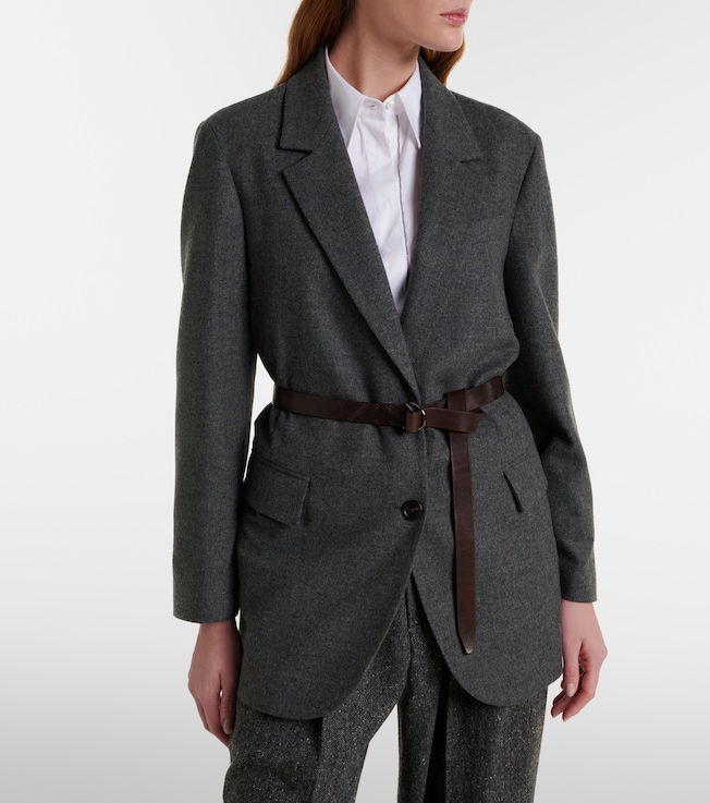 Brunello Cucinelli Belted wool and cashmere blazer