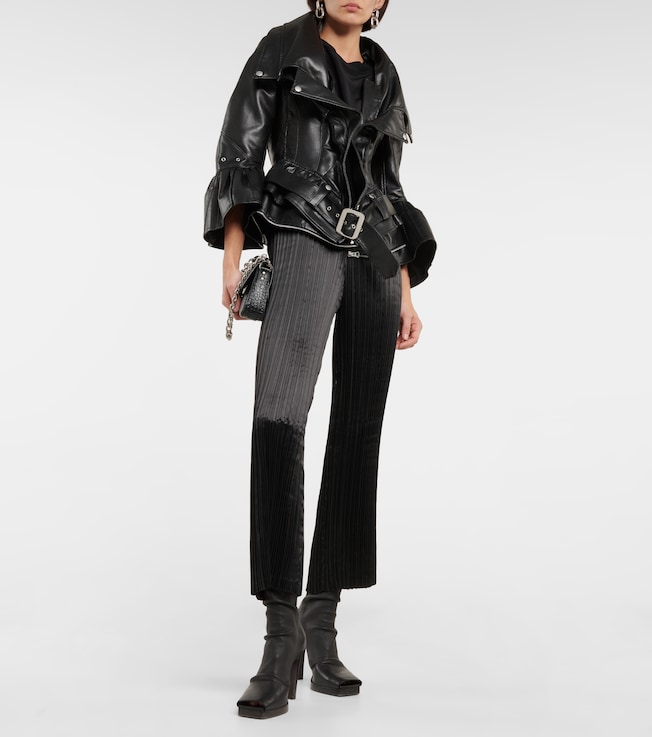 Junya Watanabe Pleated slim satin pants