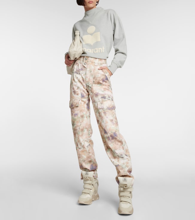 Marant Étoile Vayoneo printed denim cargo pants