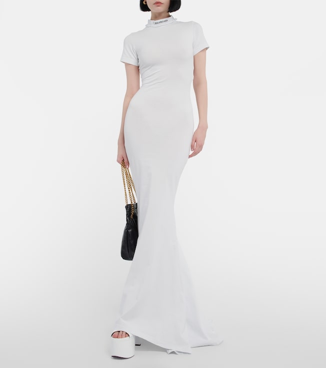 Balenciaga Cotton-blend T-shirt maxi dress