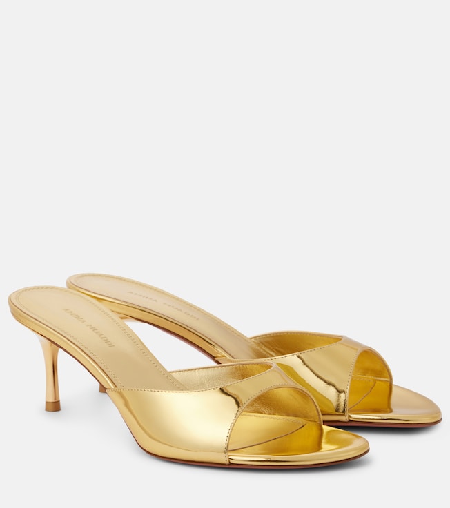AMINA MUADDI Jeanne 60 metallic leather mules