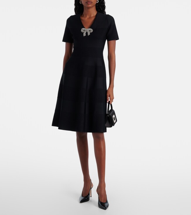 Carolina Herrera Bow-detail embellished minidress