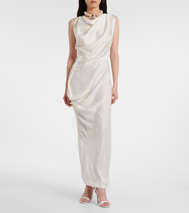 Vivienne Westwood Long Fond draped satin gown