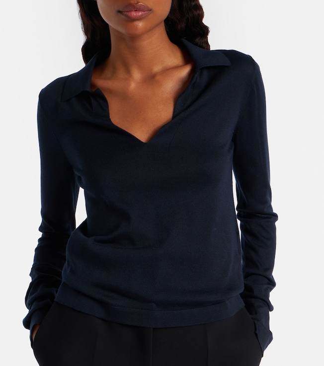 KHAITE Khaite Mikel silk polo sweater