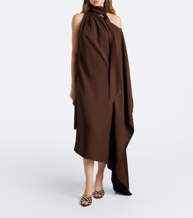 Taller Marmo Atlas asymmetric scarf-detail midi dress