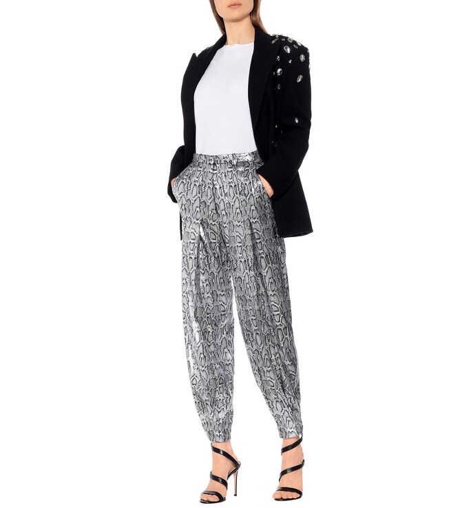 CHRISTOPHER KANE Snake-effect high-rise pants