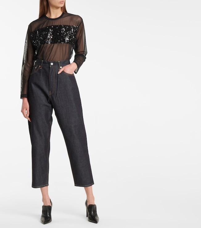 Junya Watanabe Sequined mesh top