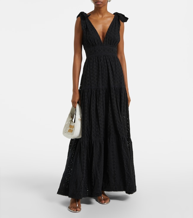 Poupette St Barth Cara tiered cotton maxi dress