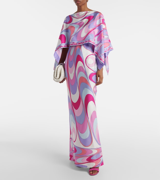 Pucci Printed silk twill maxi dress