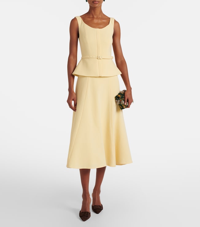 Roland Mouret Peplum wool crêpe midi dress
