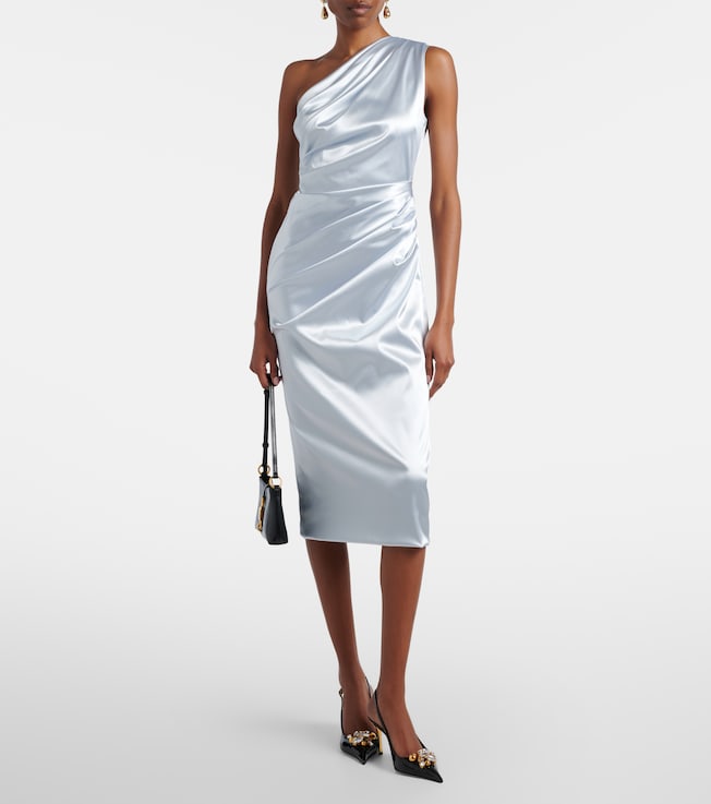 Dolce&Gabbana Ruched one-shoulder satin cocktail dress