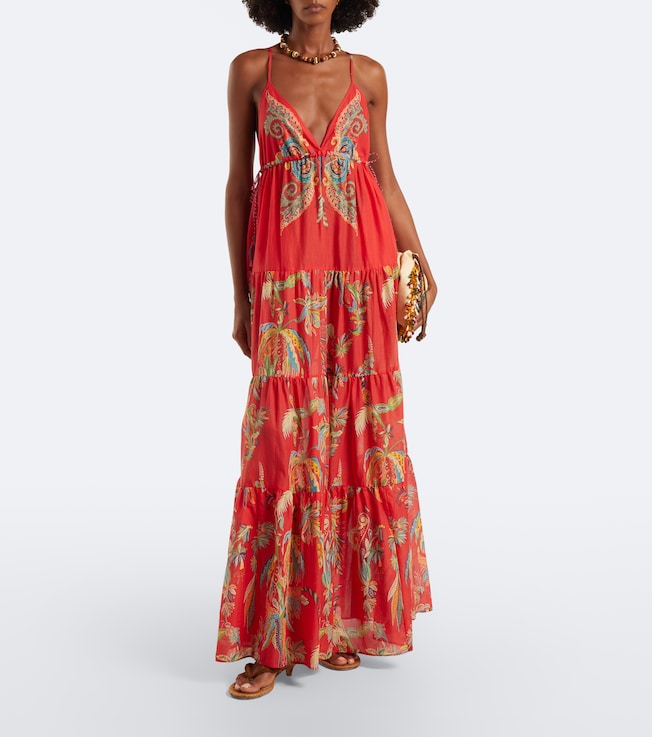  Etro Printed tiered cotton maxi dress