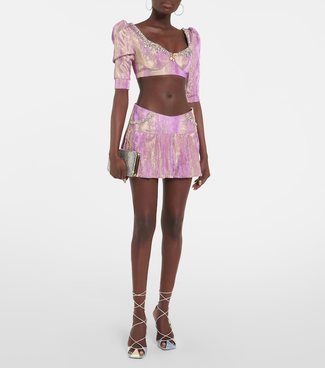 Miss Sohee Embellished pleated miniskirt