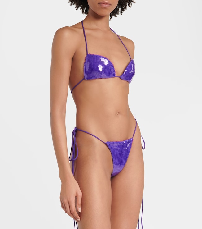 LaQuan Smith Sequined side-tie panties