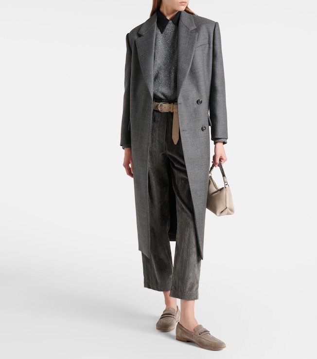 Brunello Cucinelli Pleated cotton straight pants