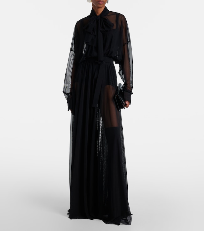 Norma Kamali Bow-detail flared gown