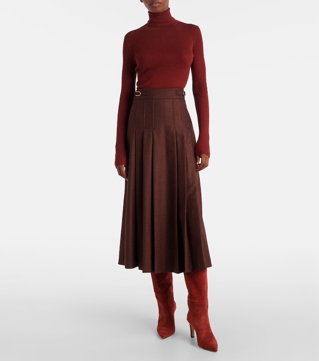 Gabriela Hearst Wesley wool and cashmere midi skirt