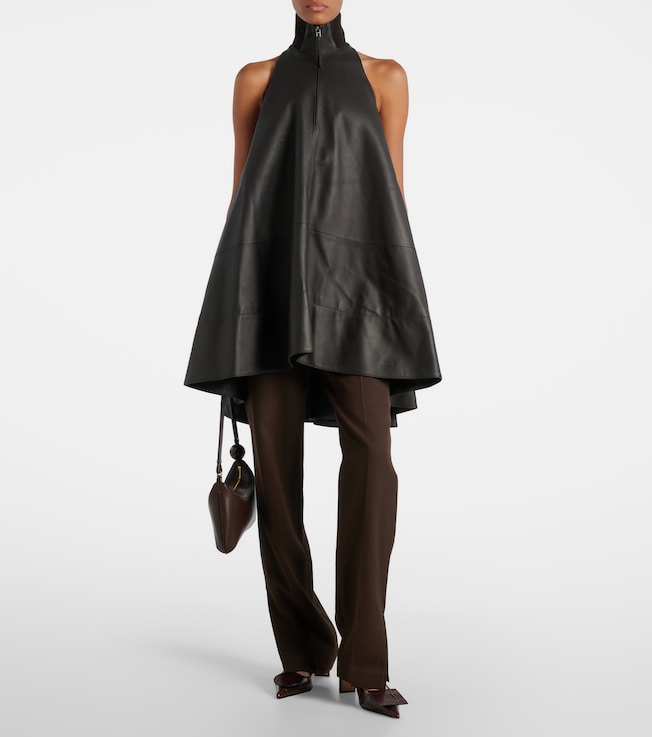 Jacquemus Triangle leather minidress