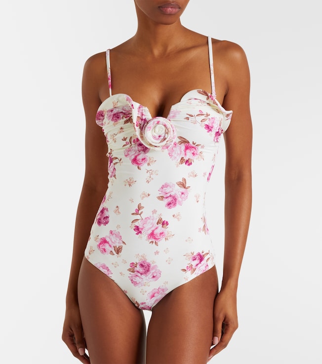 Magda Butrym Floral ruched swimsuit