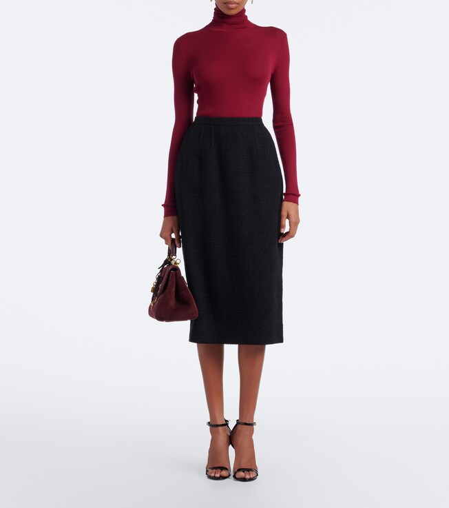 Dolce&Gabbana Dolce & Gabbana Cotton and linen-blend tweed pencil skirt