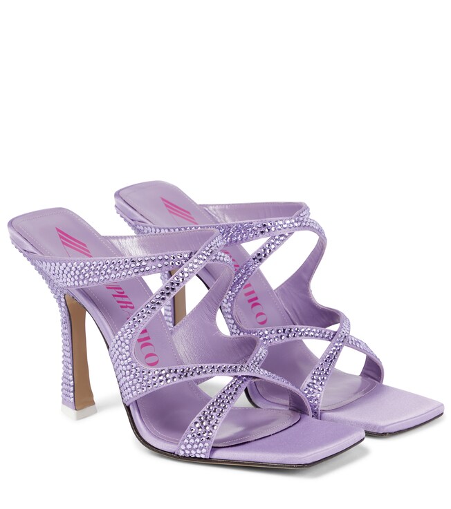 THE ATTICO Flora embellished satin pumps