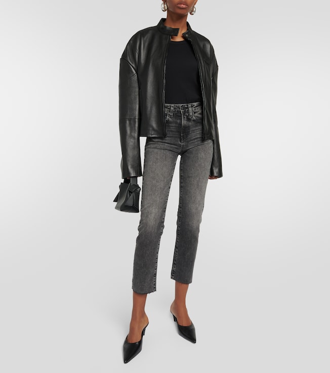  Girlfriend mid-rise slim jeans