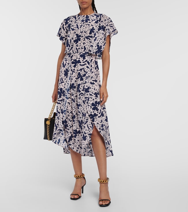 Stella McCartney Floral silk midi dress