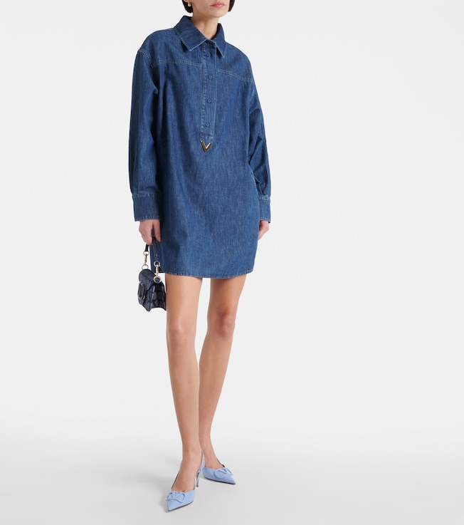 Valentino VGold chambray denim shirt dress