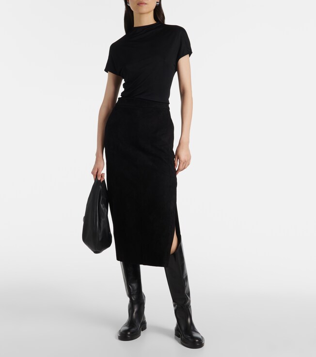 Stouls Taylor suede midi skirt