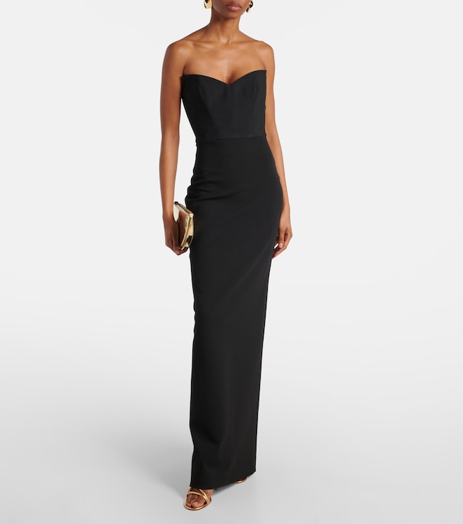Solace London Malla crêpe corset maxi dress