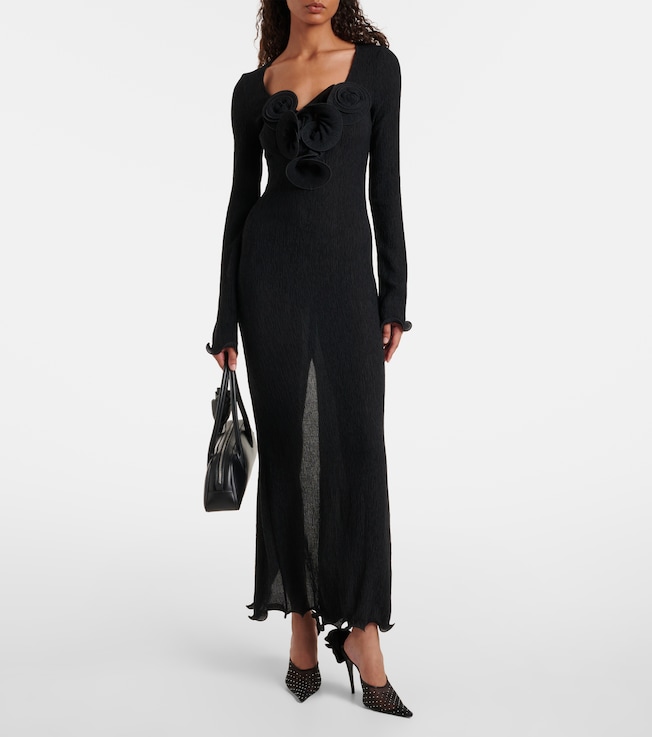 Magda Butrym Floral-appliqués sheer maxi dress