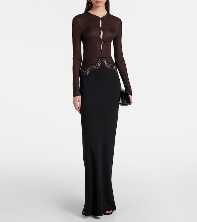 Christopher Esber Cutout lace-trimmed jersey gown