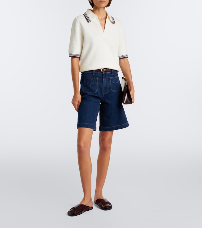 Veronica Beard Carter denim Bermuda shorts