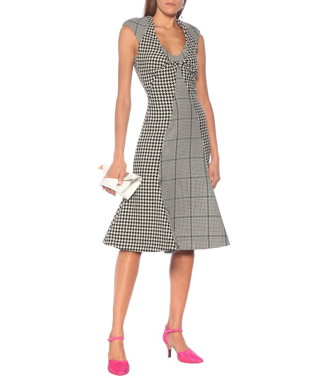 Marine Serre Checked wool midi dress