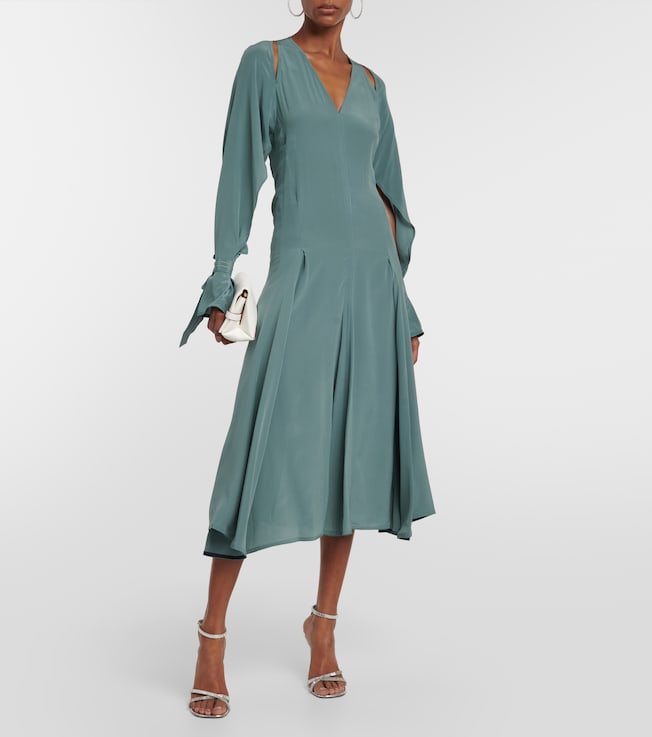 Victoria Beckham Trench cutout silk midi dress