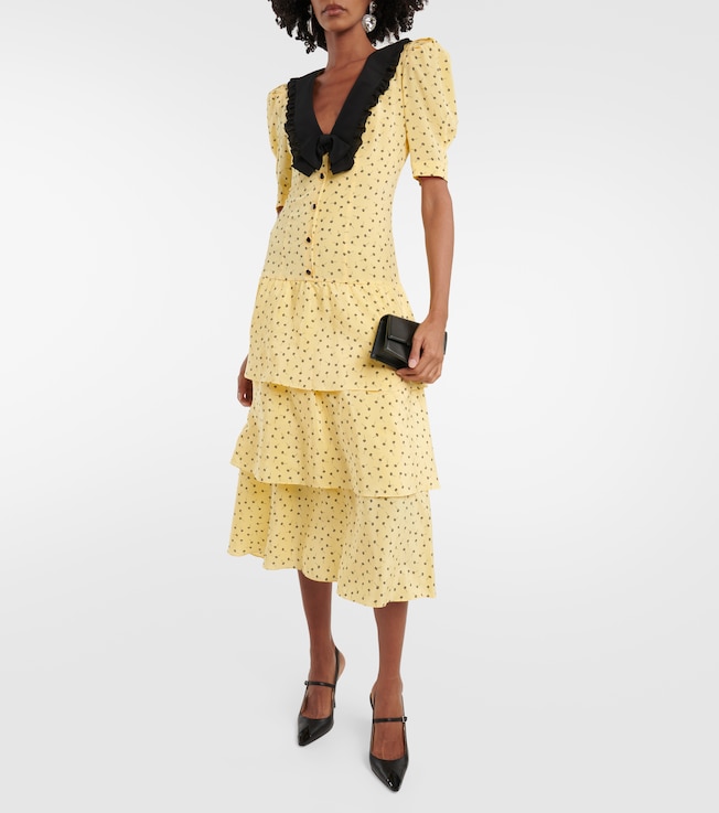 Alessandra Rich Floral silk midi dress 