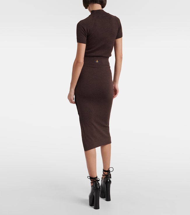 Vivienne Westwood Vivienne Westwood Pamela knitted wool midi skirt