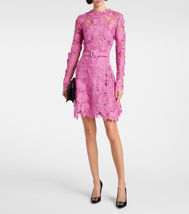 Oscar de la Renta Floral lace minidress