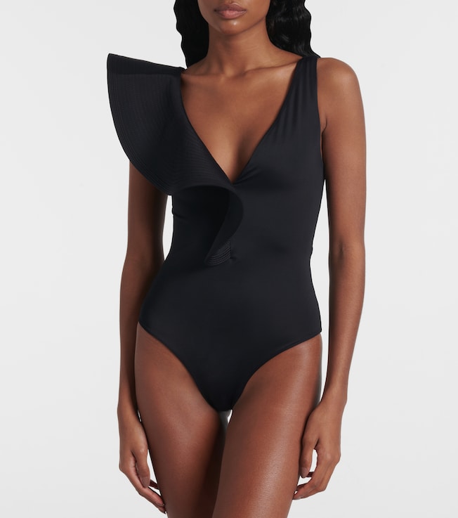Johanna Ortiz Asymmetric ruffled swimsuit