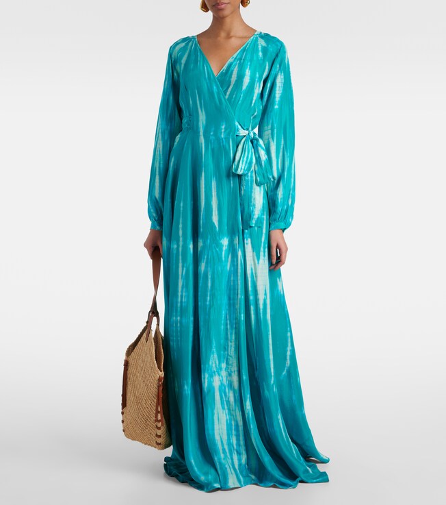 Anna Kosturova Tie-dye silk wrap dress