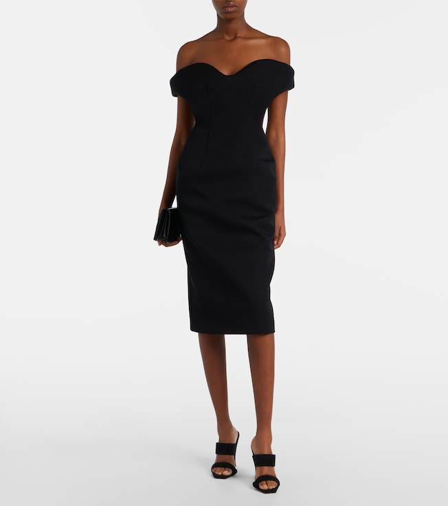 Mugler Open-back wool-blend cocktail dress