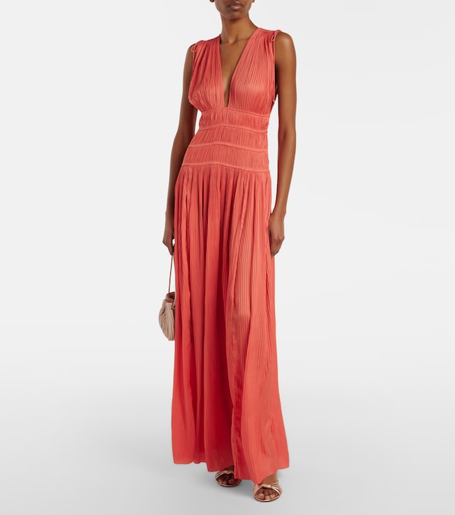 Ulla Johnson Tasneem plissé satin gown