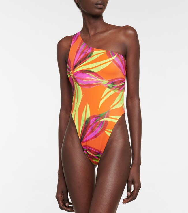 Louisa Ballou Plunge printed swimsuit