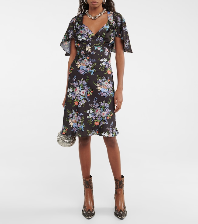 Rabanne Floral satin midi dress
