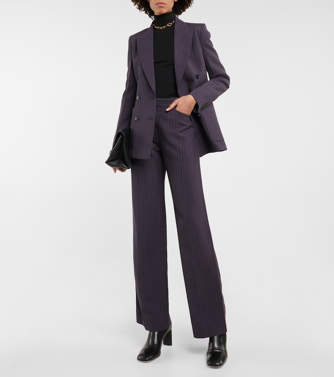 Victoria Beckham Striped high-rise straight pants