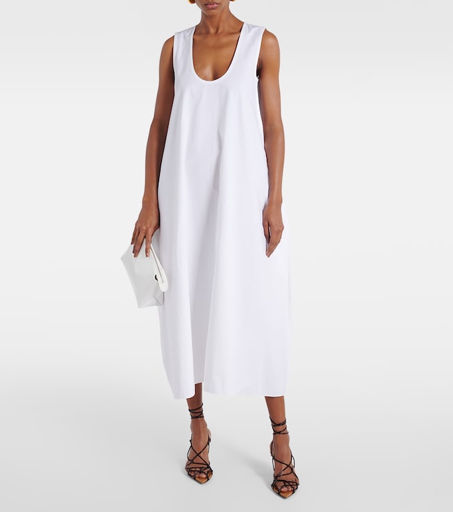KHAITE Coli cotton poplin midi dress